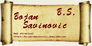 Bojan Savinović vizit kartica